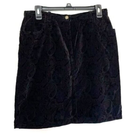 Vinytsge Jones Wear Velour Jacket and Skirt Set with Paisley Pattern - Picture 4 of 8